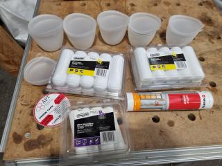 Assorted 100mm Paint Rollers, Wurth Acrylic Seaksnt, 5x 250mL Paint Cups, & More