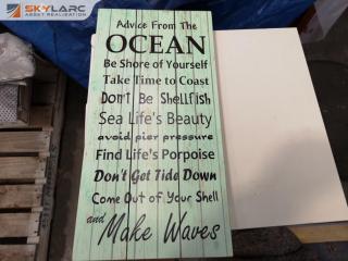 Ocean Themed Poem Wall Art Board