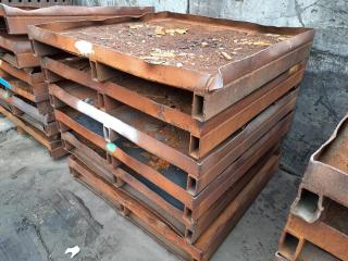 Stack of 6 Industrial Steel Pallets