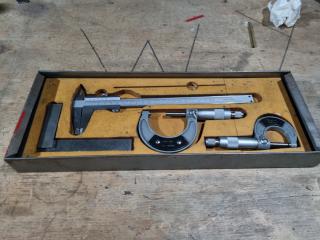 Set of Precision Engineering Measuring Tools, Calipers, Micrometers, & More