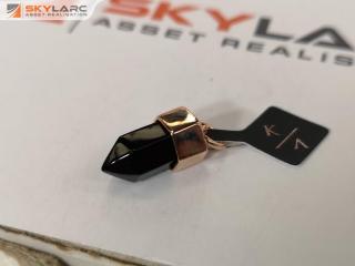 Crystal Point Small Black Onyx Pendant | 18k Rose Gold Plated | KIRSTIN ASH