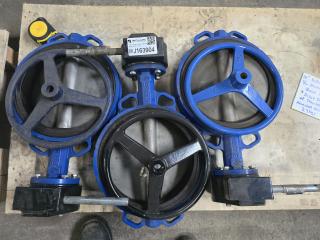 3 x 250mm Butterfly Valves 