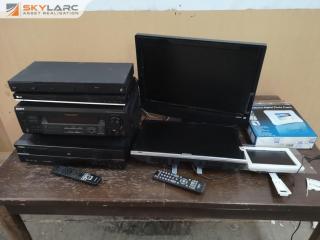 8x Assorted Home Entertainment Electronic Units, Receiver, TV, & More