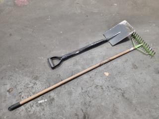 Garden Rake w/ Spade Shovel