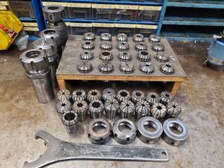 38x ER32 Size Drill  Collets w/ 4x Holders & More