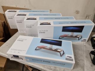 5x Desktop Monitor Stands, New Bulk Stock