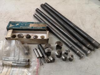 4x Lathe Boring Bars w/ Assorted Attachments