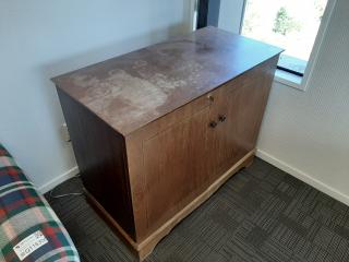 Wood Cabinet with Built In Fridge