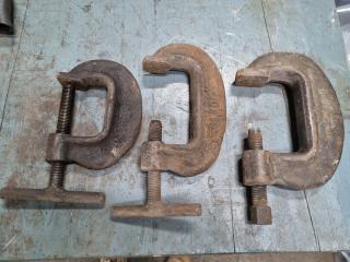 3x Vintage / Antique G-Clamps