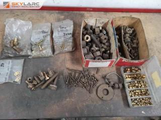 Assorted Brass Nuts, Bolts, Screws Washers & More