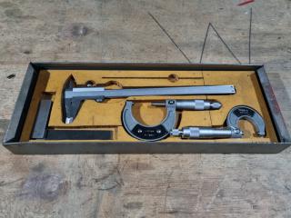 Set of Precision Engineering Measuring Tools, Calipers, Micrometers, & More