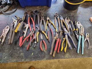 Assorted Hand Pliers, Clamps