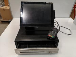 Aures Yuno 151 Digital Retail POS Terminal w/ Cash Drawer & EFTPOS Unit