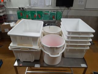 Assorted Plastic Buckets and Containers.