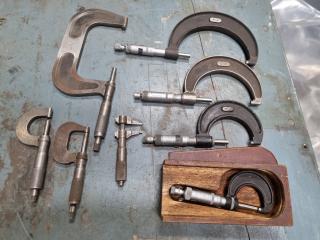 8x Assorted Vintage Outside & Inside Micrometers