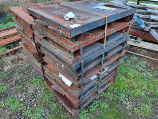 Lot of 8 Collapsible Steel Storge Boxes.