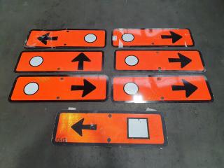7 Aluminium Reflective Orange Directional Signs