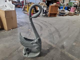 Faux Stone Swan Stylised Sculpture