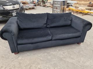 Soft Black Fabric 2-Seater Sofa