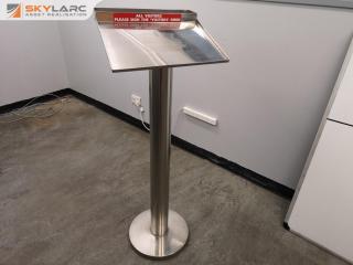 Stainless Steel Visitor Sign In Pedistal Stand Unit