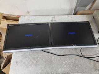 2x ViewSonic 20" LCD Monitors, no stands