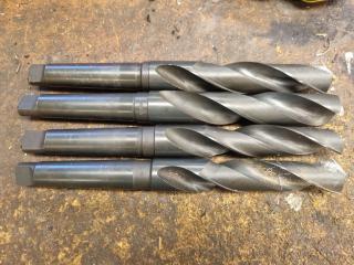 4 Large Morse Taper Drill Bits 