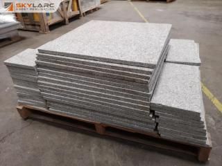 61x White Granite Tiles, Assorted Sizes