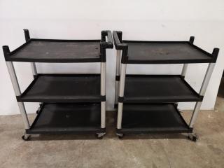 2x Mobile Commercial Kitchen Dish Carts, Damaged