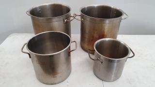 4 Commercial Kitchen Large Cooking Pots 