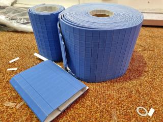 Rolls of Blue Glass Buffer Pad Squares, Bulk Rolls