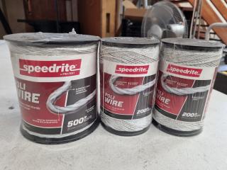 Speedrite Poli Wire for Electric Fencing, 3x Spools