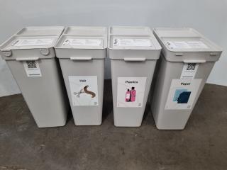 4x IKEA Hallbar Series 35L Recycle/Rubbish Sorting Bins