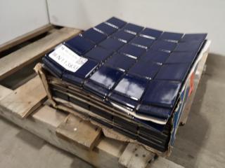 15 x Blue Ceramic Tile Mosiac Sheet