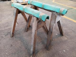 Pair of Wooden Workshop Saw Horses