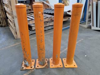 4x Steel Corner Safety Bollards