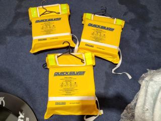 3x Record QuickSilver PFD Type 1 Adult Lifejackets, New