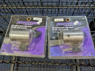 2x Panther Outboard Motor Bolt-On Lock Kits, New