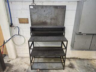 Steel Workbench with Shelves and Back Panel