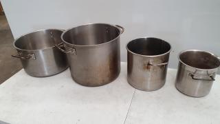 4 Commercial Kitchen Large Cooking Pots 