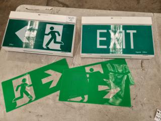 2x Legrand LED Exit Signs, Double Sided, Battery Backup