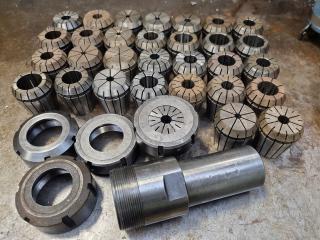 30x ER40 Size Drill Collets w/ 1x Collet Holder