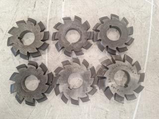 6 x Gear Shaper Cutters