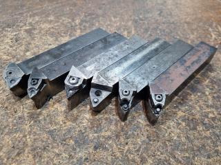 6x Assorted Indexable Lathe Turning Tools, 25x25mm Shank size