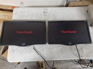 2x ViewSonic 22" LCD Monitors, no base stands