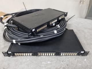 2x Dynamix Fibre Optic Patch Panel / Splicing Trays w/ Fibre Cable