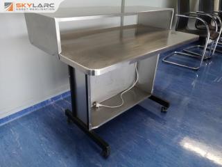 Stylish Stainless Steel Mobile Workstation Computer Desk