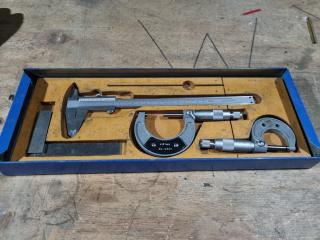 Set of Precision Engineering Measuring Tools, Calipers, Micrometers, & More