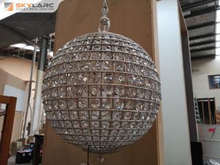 Stylish Renwick Small Sphere Chandelier in Burnished Silver Leaf