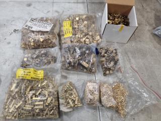 Assorted Brass Terminal Blocks, Nuts, Washers, Bulk Lots