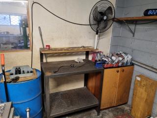 Workshop Workbench w/ NT40 Tool Change Vice, Shelf + Fan